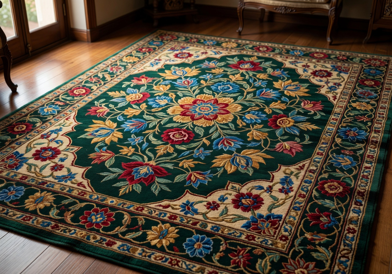 Oasis Bloom floral traditional rich carpet