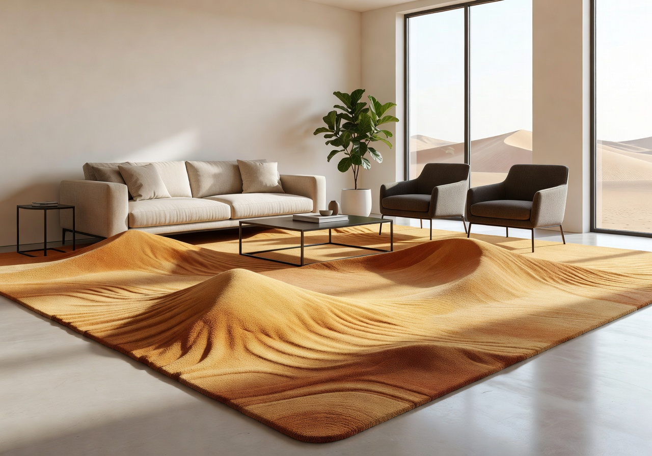 Sahara dune carpet installed in modern living room